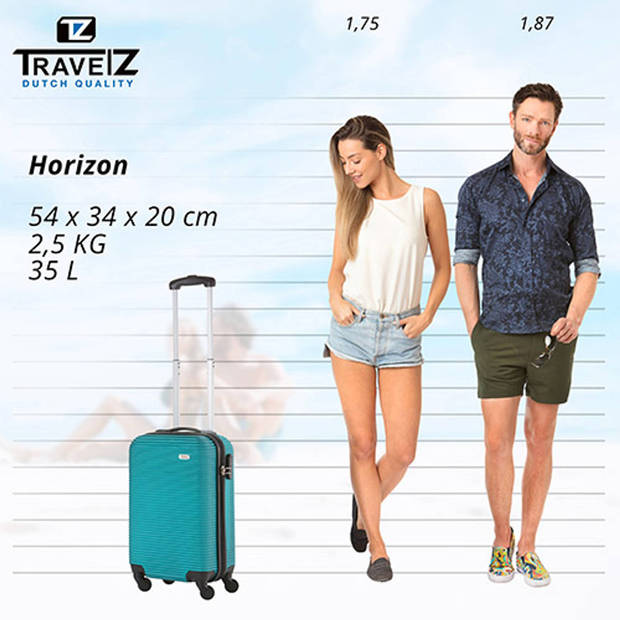 TravelZ Horizon Handbagagekoffer - 54cm Handbagage met cijferslot - Zeegroen