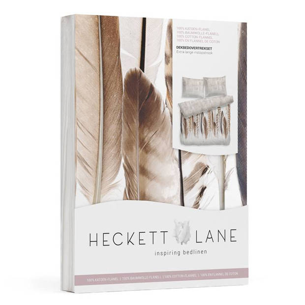 Heckett & Lane Heckett & Lane Kors flanel dekbedovertrek - Lits-jumeaux (240x200/220 cm + 2 slopen) - Flanel - Bruin