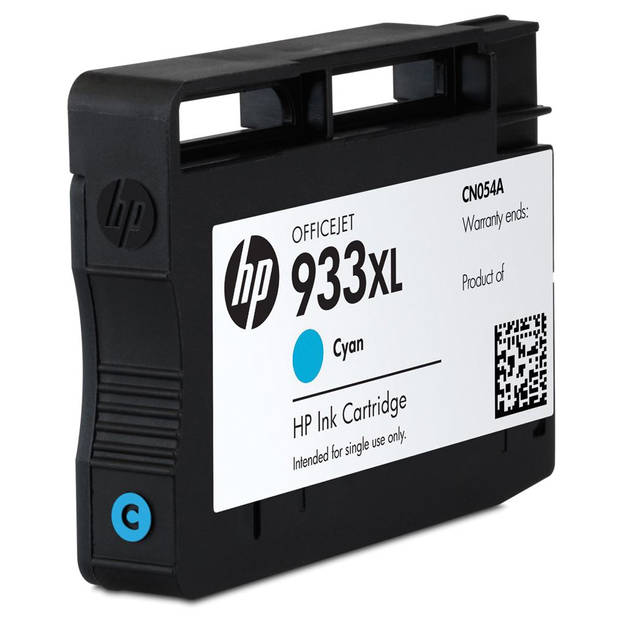 HP 933XL originele cyaan-inktcartridge met grote capaciteit voor HP OfficeJet 6100/6600/6700/7100/7510/7610 (CN054AE)