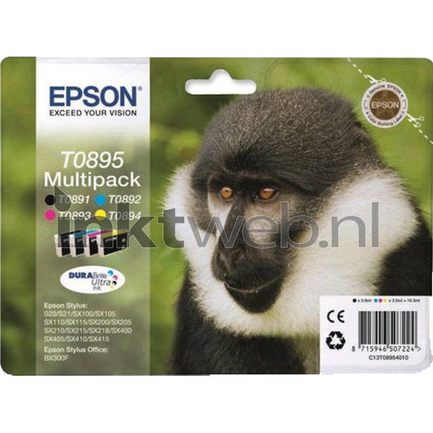 Epson T0895 Multipack zwart en kleur cartridge