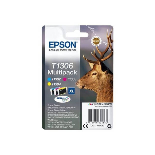 EPSON Multipack T1306 - Herten - cyaan, magenta, geel