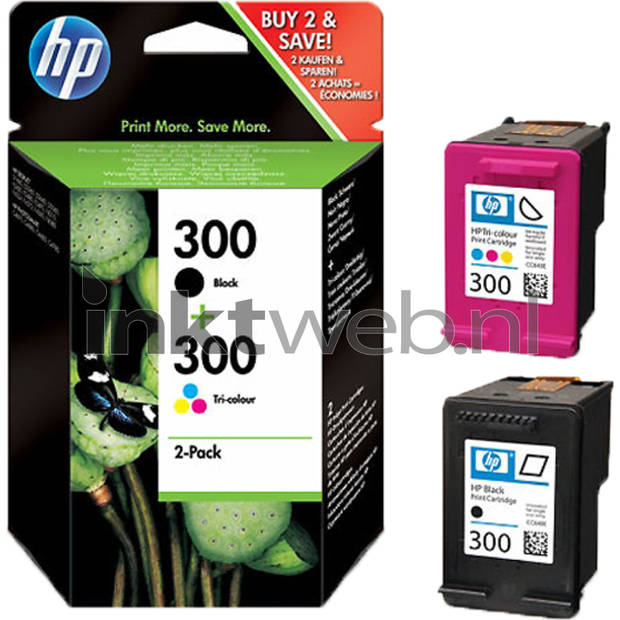 HP 300 Combo-pack zwart en kleur cartridge