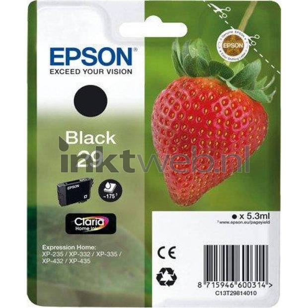 Epson 29 zwart cartridge