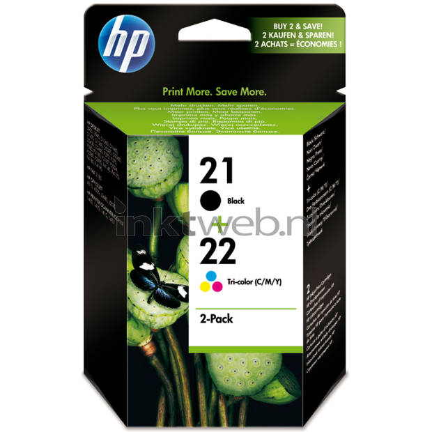 HP 21 en 22 zwart en kleur cartridge