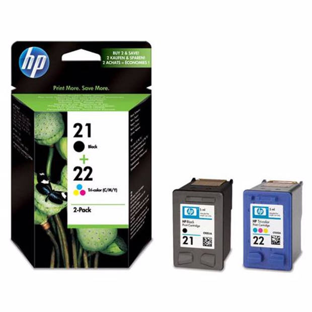 HP cartridge voordeelpak PACK 21 BK + 22 CL - Instant Ink