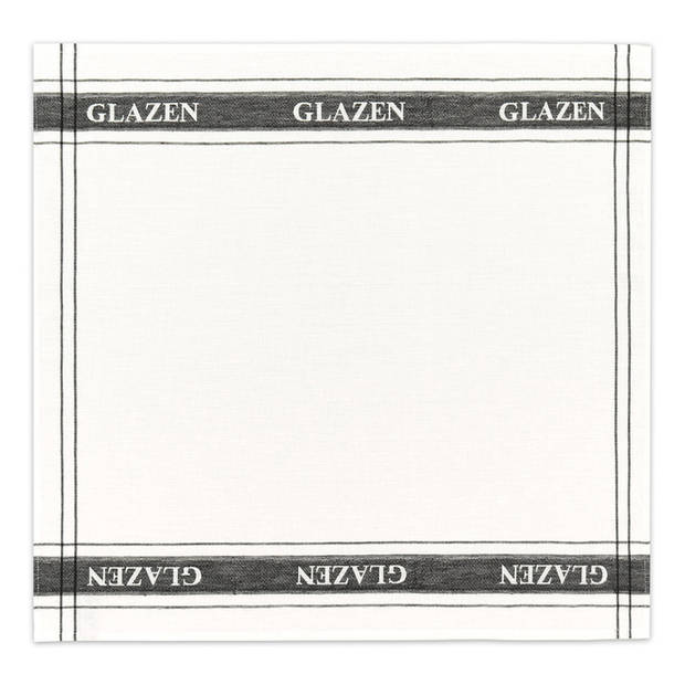 DDDDD Theedoek voor glazen - 60x65 cm - Zwart-Wit