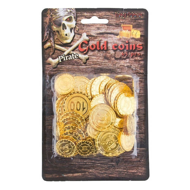 Piraat munten goud 65 stuks