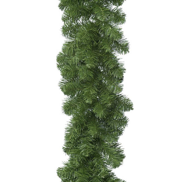 Groene dennen guirlande/dennenslinger 270 cm inclusief warm witte verlichting - Guirlandes