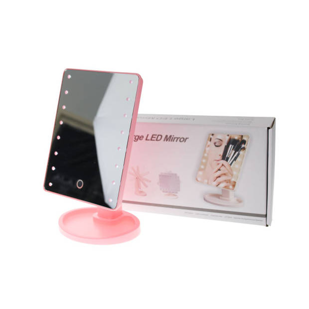 Touch Screen Make-Up Spiegel met LED verlichting - Roze