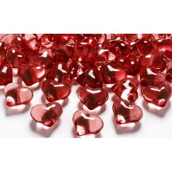 Decoratie hartjes rood 90 stuks - Hobbydecoratieobject