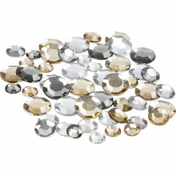 Hobby materiaal ronde glitter steentjes zilver mix - Hobbydecoratieobject