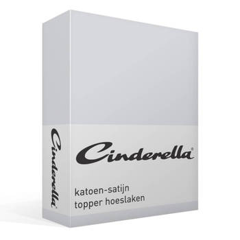 Cinderella katoen-satijn topper hoeslaken - 100% katoen-satijn - 2-persoons (140x200 cm) - Light grey