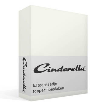 Cinderella satijn topper hoeslaken - 100% katoen-satijn - 1-persoons (90x220 cm) - Ivory