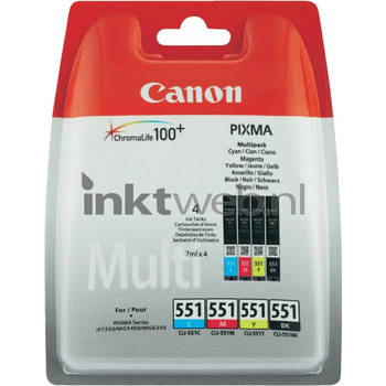 Canon CLI-551 4-Pack zwart en kleur cartridge