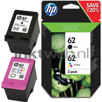 HP 62 Combo pack zwart en kleur cartridge
