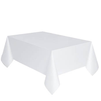 Feest versiering wit tafelkleed 137 x 274 cm papier - Feesttafelkleden