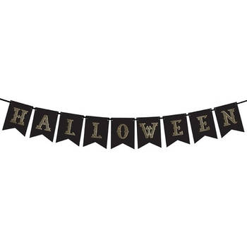 Halloween feest/party banner letterslinger versiering karton 175 cm - Vlaggenlijnen