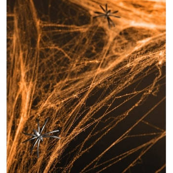 Oranje spinnenwebben Halloween decoratie/versiering 100 x 200 cm - Feestdecoratievoorwerp