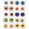 Gekleurde 3D ogen/oogjes stickervel - Stickers