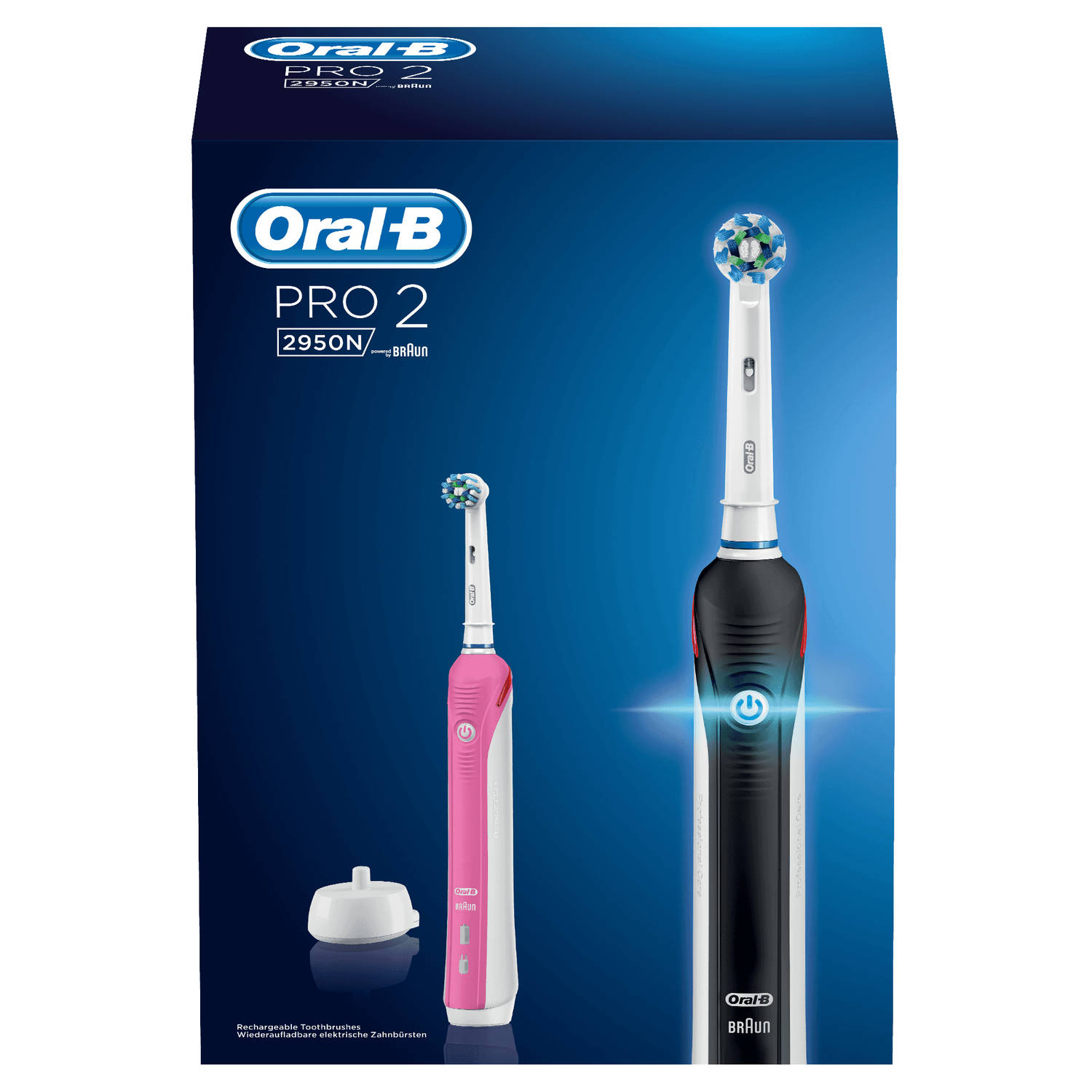 Afleiding Likken Informeer Oral-B elektrische tandenborstel Pro 2 2950N Duo zwart en roze - 2  poetsstanden | Blokker