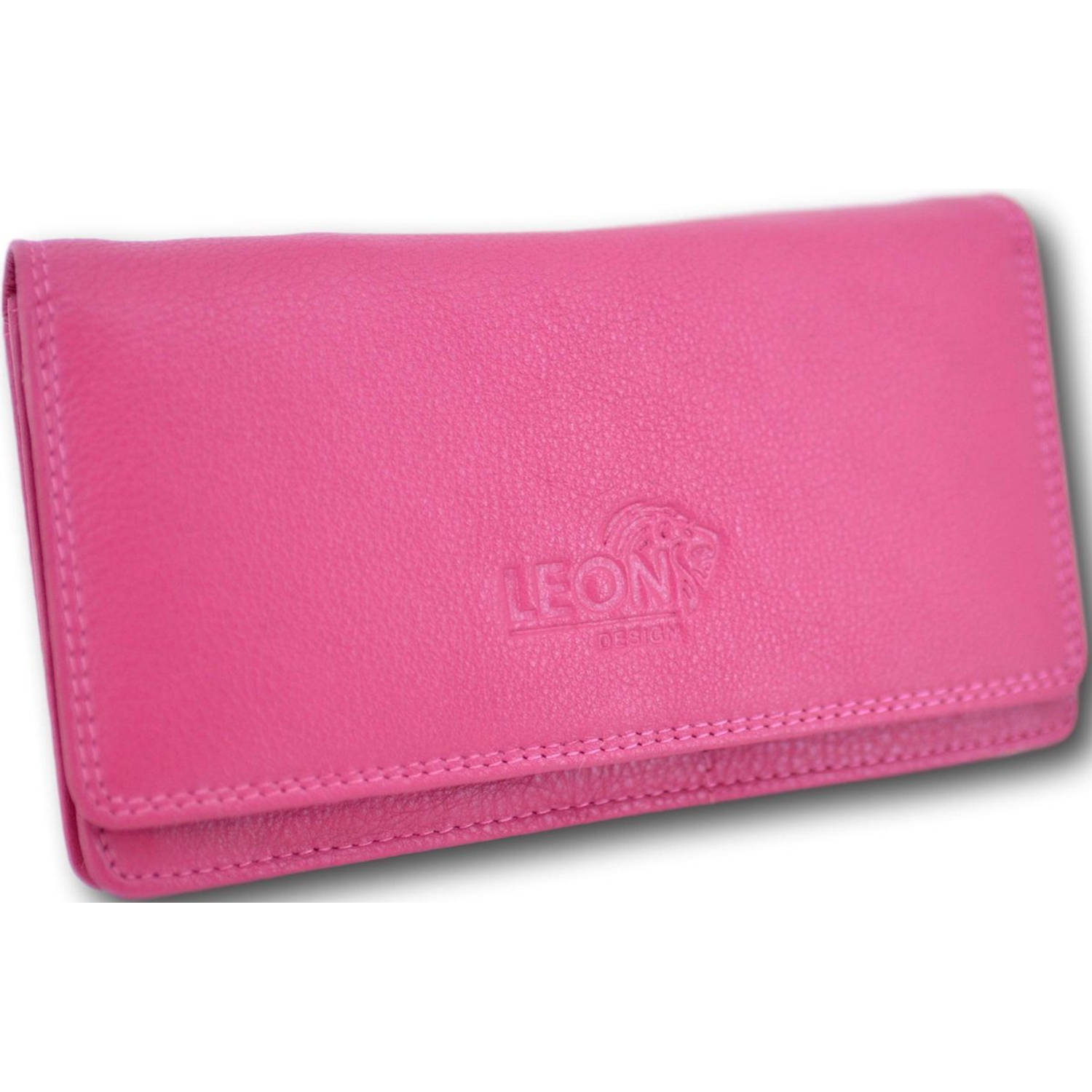 LeonDesign 16-W784 -29 portemonnee roze leer