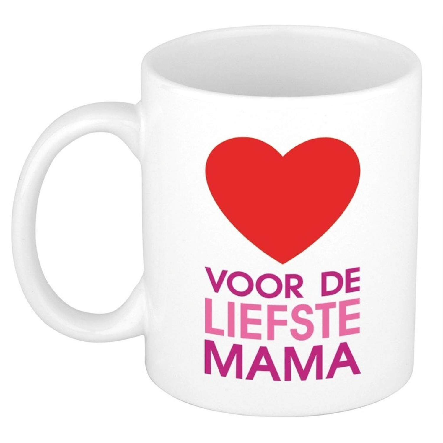 Voor de liefste mama cadeau mok / beker - Moederdag - 300 ml Blokker