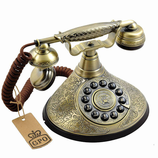 GPO Duchess Retro Telefoon - Aan te Sluiten op een Modem of tv Box - Messing Afwerking