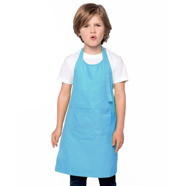 Keukenschort / kliederschort/ kookschort/ knutselschort/ kinderschort - aqua blauw - Kinderen - Keukenschorten