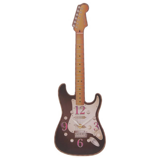 Klok Elektrisch gitaar - bruin - 50 cm - stratocaster - Wandklokken