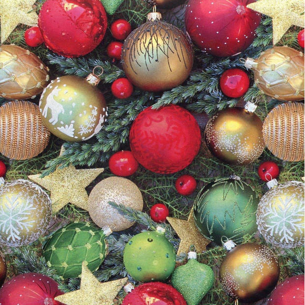 Kerstboomversiering 2 - Luxe Kerstpapier - Inpakpapier - Cadeaupapier - 300 x 70 cm - 5 rollen