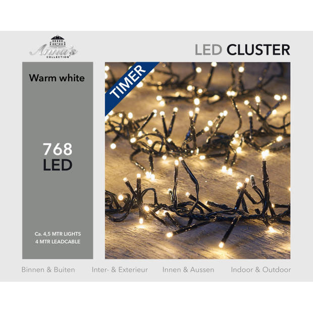 Clusterverlichting 768 led lampjes warm wit