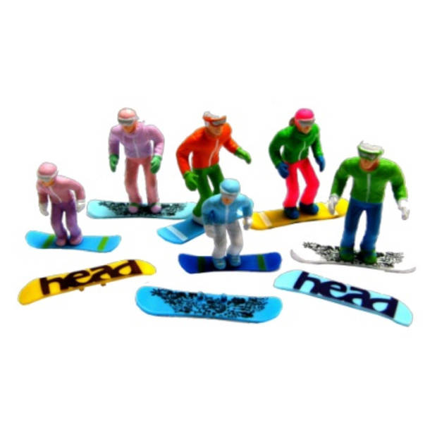 Figuren staand snowboard 6 stuks
