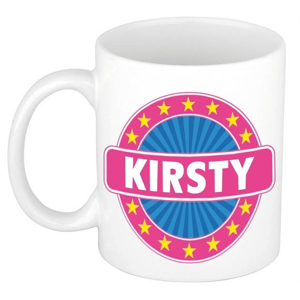 Voornaam Kirsty koffie/thee mok of beker - Naam mokken
