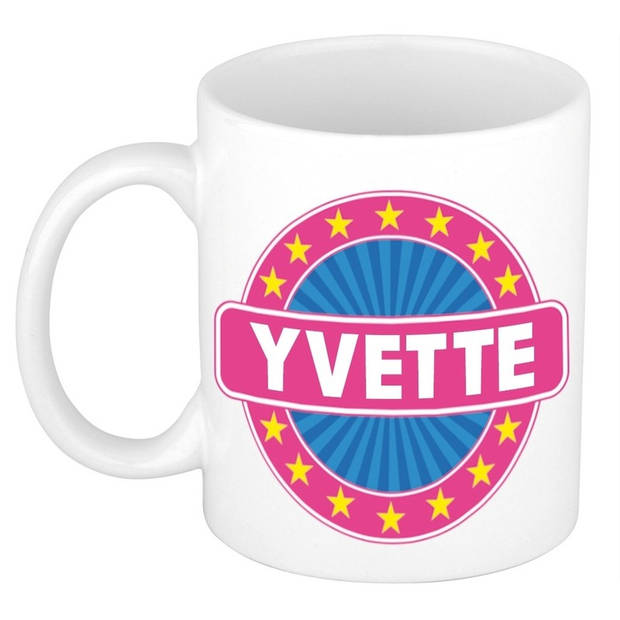 Voornaam Yvette koffie/thee mok of beker - Naam mokken