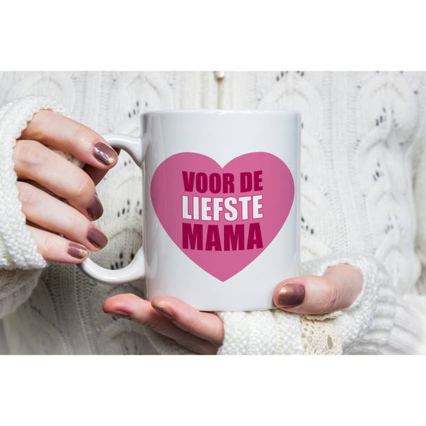 Moederdag cadeau mok / beker voor de liefste mama 300 ml - feest mokken