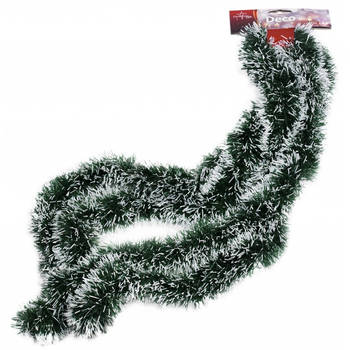 Folie slingers/ kerstboom slingers met sneeuw 270 cm - Guirlandes