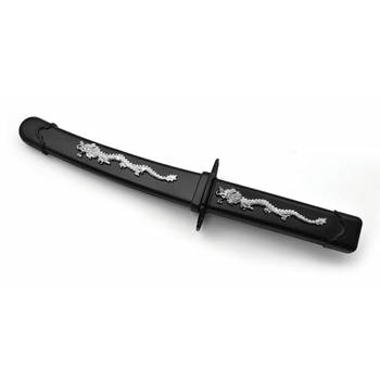 Carnaval ninja zwaard met zilveren draak 35 cm - Verkleedattributen