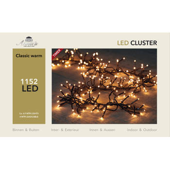 Led classic cluster lights 1152l/6,9m - 4m aanloopsnoer zwart - bi-bui trafo Anna's collection