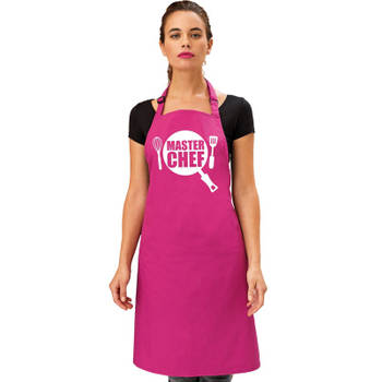 Keukenschort Master Chef roze dames - Feestschorten