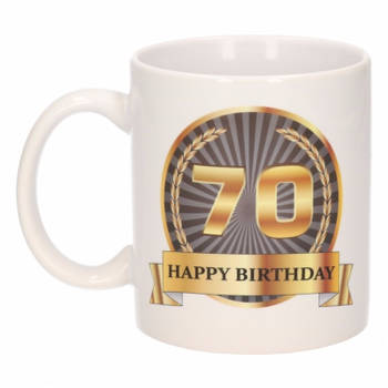 Luxe verjaardag mok / beker 70 jaar