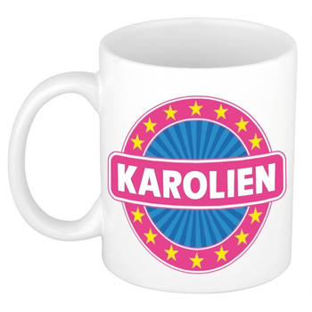 Voornaam Karolien koffie/thee mok of beker - Naam mokken