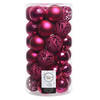 Fuchsia roze kerstversiering kerstballenset kunststof 6 cm 36x