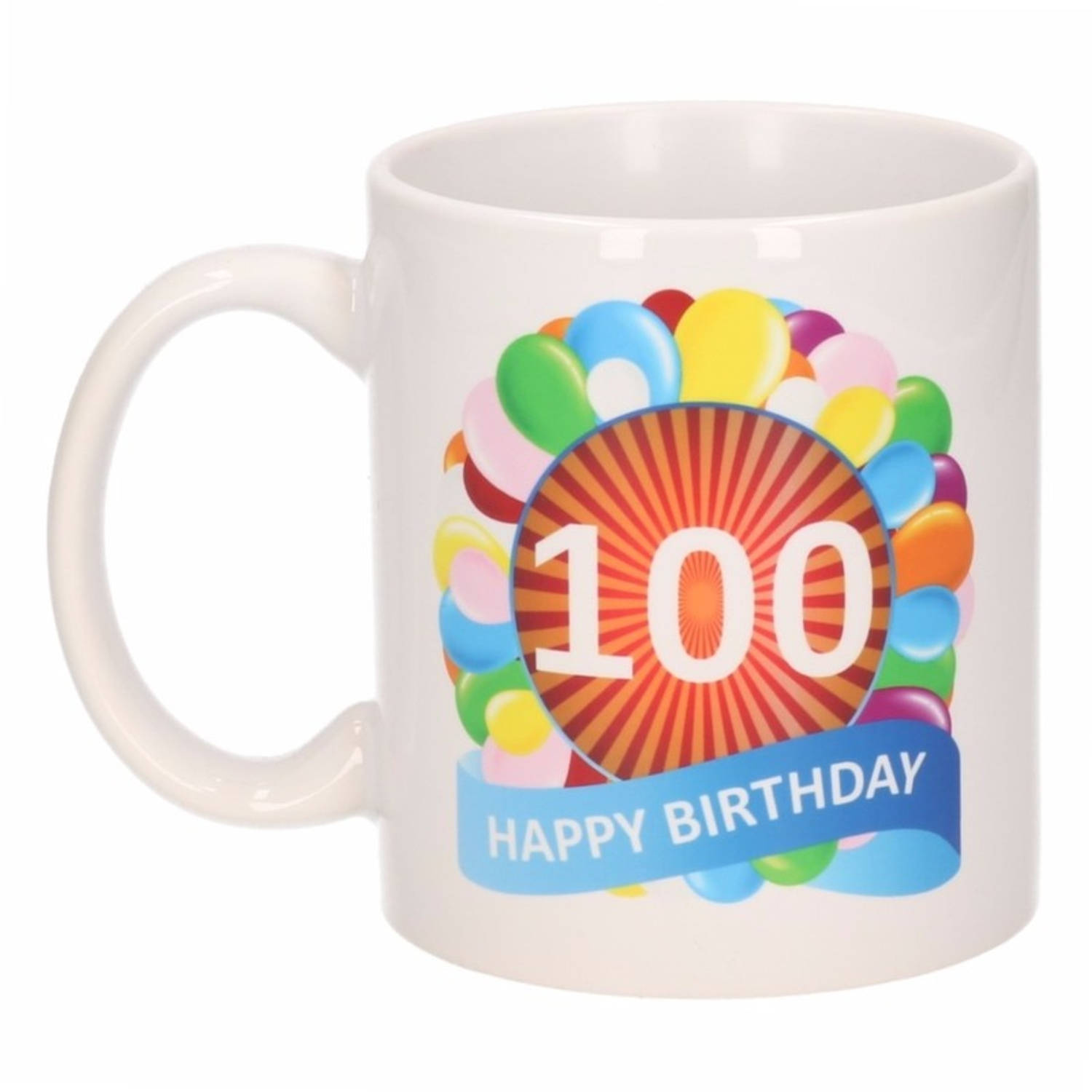 Verjaardag ballonnen mok / beker 100 jaar