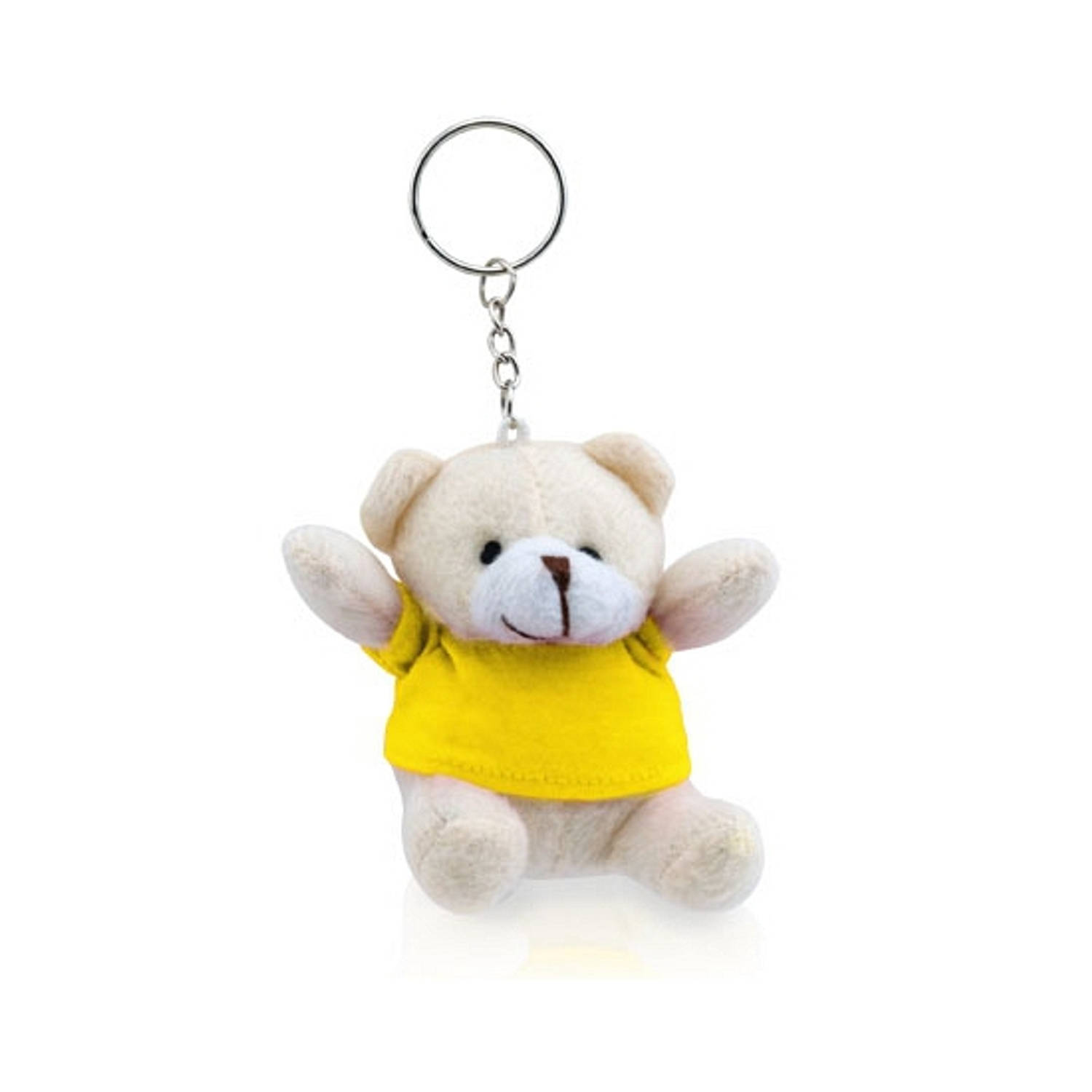 Pluche Teddybeer Knuffel Sleutelhanger Geel 8 Cm Beren Dieren Sleutelhangers Speelgoed Voor Kinderen