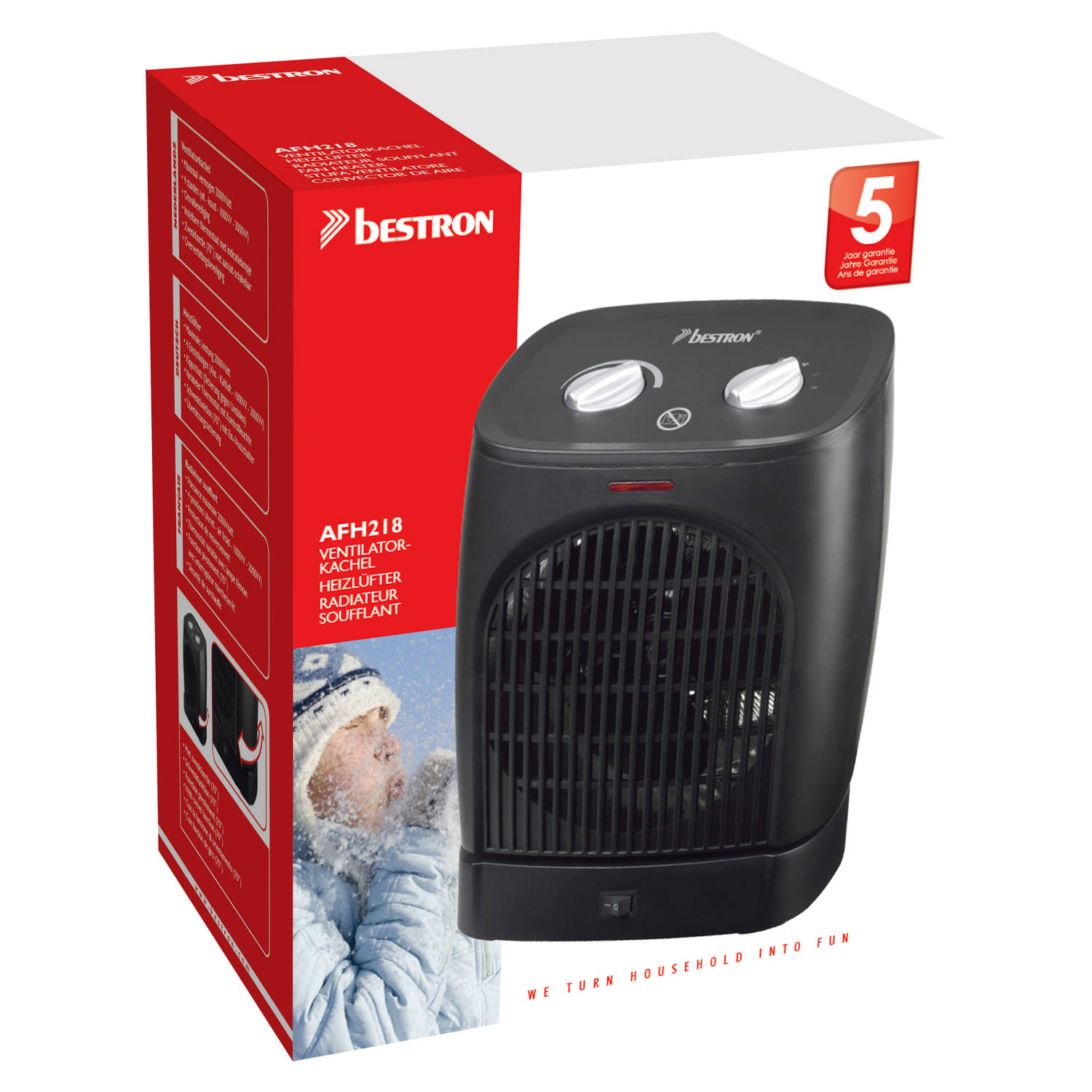 veiligheid Productie Erfgenaam Bestron ventilator kachel AFH218 - zwart | Blokker