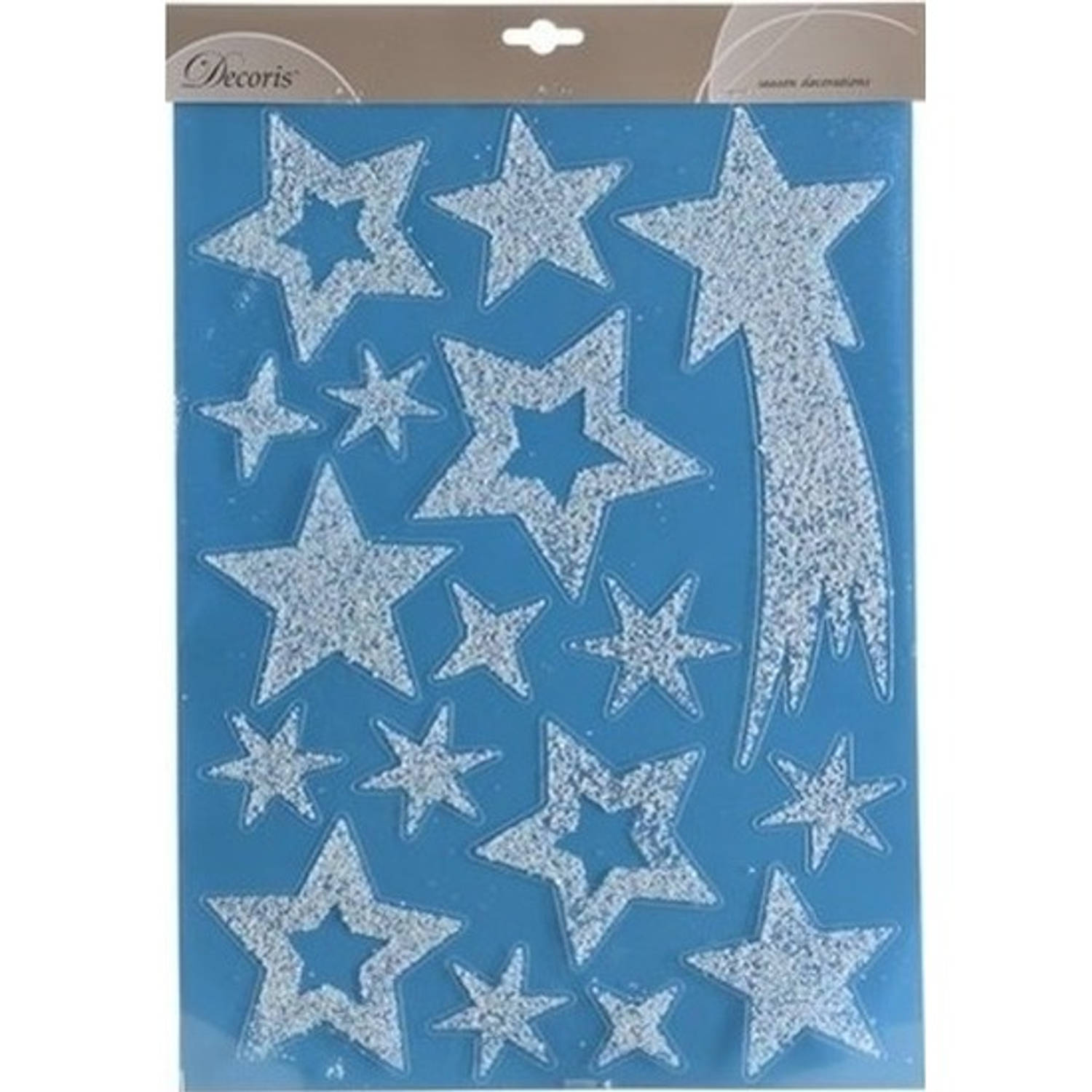 diamant In detail bevestig alstublieft Kerst raamstickers/raamdecoratie glitter sterren 30 x 40 cm - Feeststickers  | Blokker