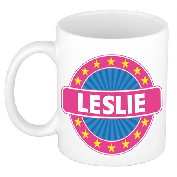 Voornaam Leslie koffie/thee mok of beker - Naam mokken