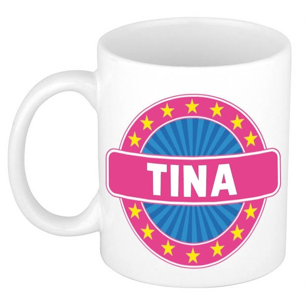 Voornaam Tina koffie/thee mok of beker - Naam mokken