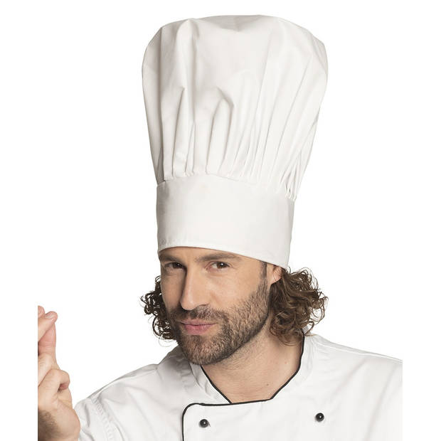 Boland koksmuts Chef deluxe unisex wit one size