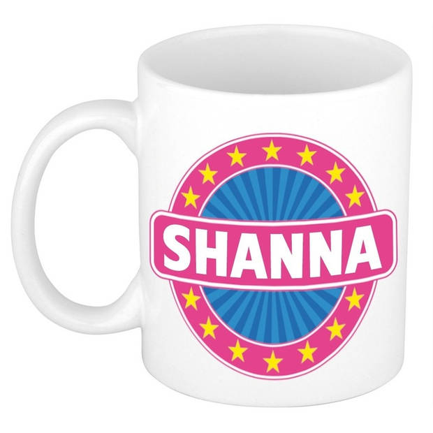 Voornaam Shanna koffie/thee mok of beker - Naam mokken